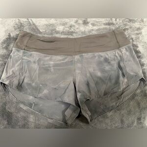 Gray and Pink Wash Lululemon Speed Up Low Rise Lined 2.5” Short